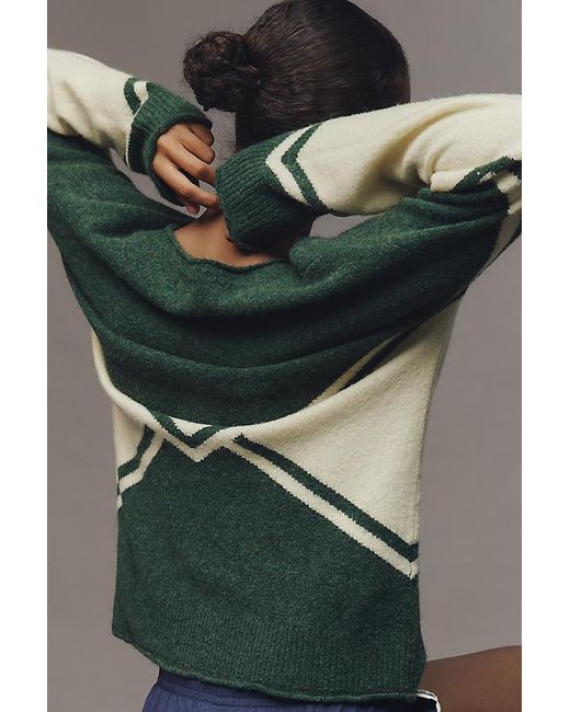 Sundry Green Varsity Patch Jumper