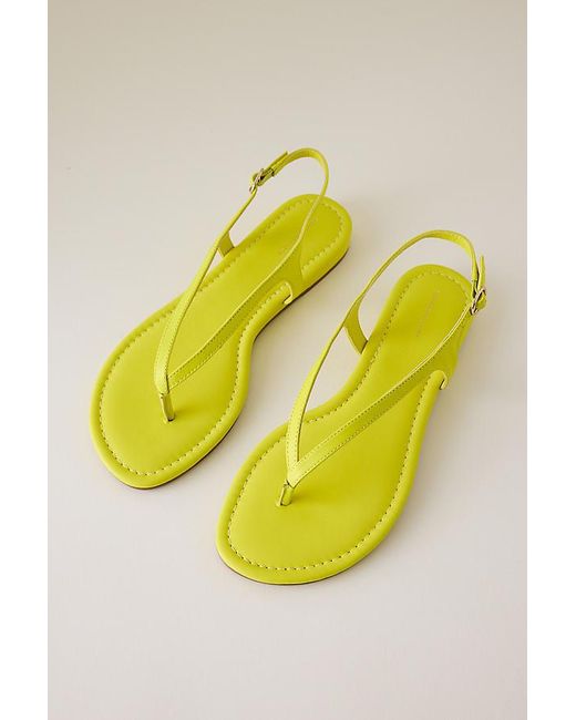 By Anthropologie Yellow Microwedge Thong Sandals