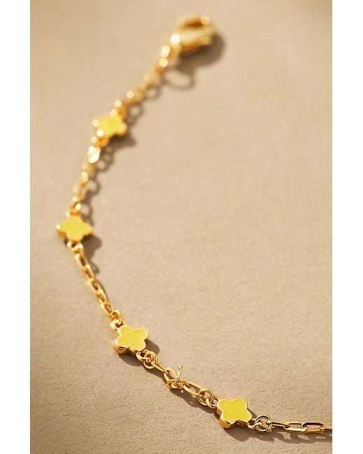 By Anthropologie Natural Clover Chain Wrap Bracelet