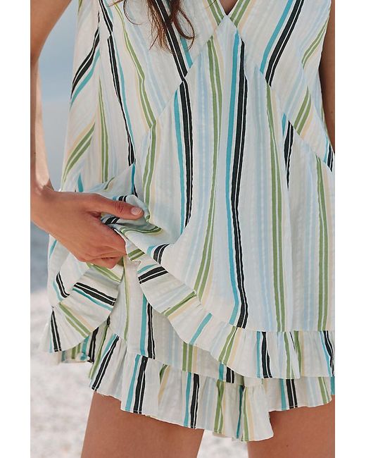 Celandine Gray Cotton V-Neck Flouncy Playsuit