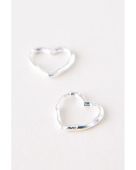 Enamel Copenhagen Natural Small Heart Hoop Earrings