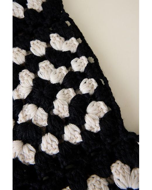 By Anthropologie Black Crochet Hood