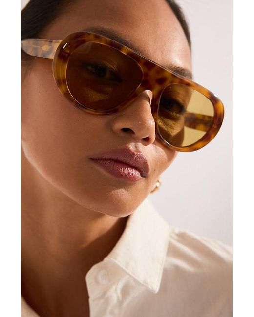 By Anthropologie Brown Bubble Aviator Sunglasses