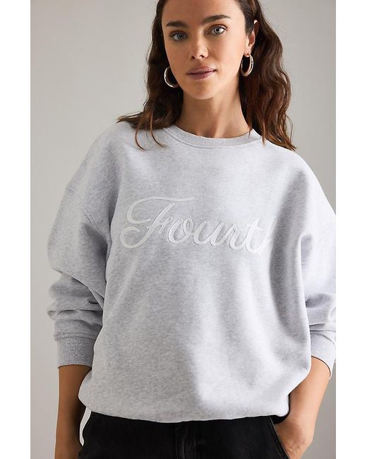 4th & Reckless Gray Fourth Script Slogan Sweatshirt