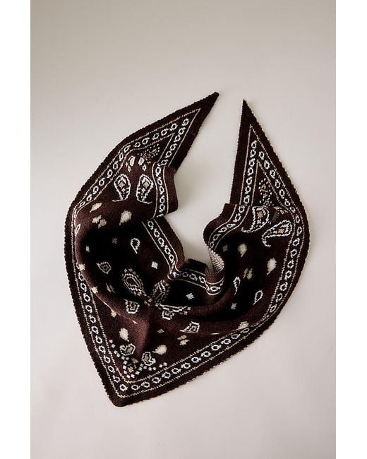 By Anthropologie Brown Knitted Triangle Bandana Headscarf
