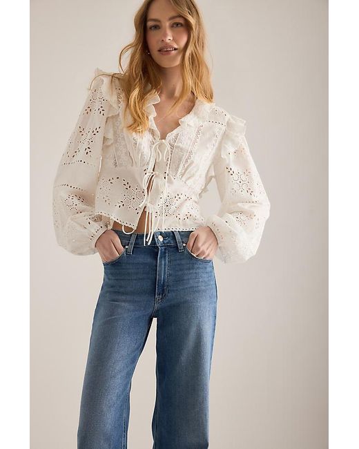 PAIGE Blue Anessa Wide-Leg Jeans