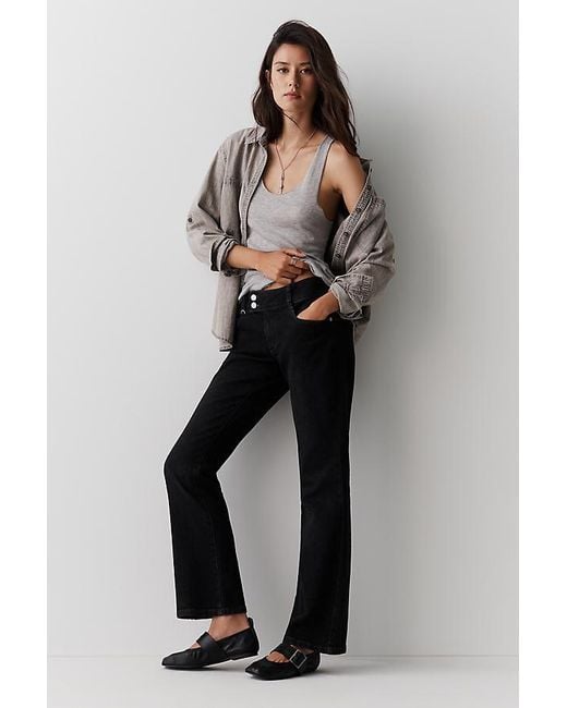 Pilcro Black Billy Low-Rise Bootcut Flare Jeans By