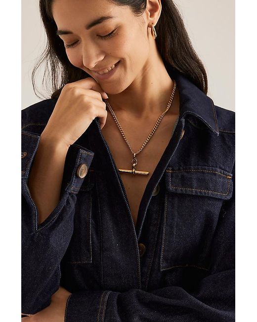 Tilly Sveaas Natural Giant-Plated T-Bar On T-Bar Necklace