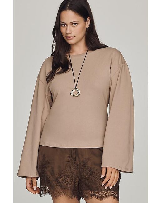 Maeve Natural Waisted Long-Sleeve Top