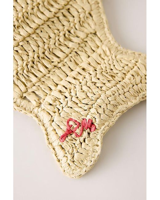 Damson Madder Natural Raffia Fish Bag