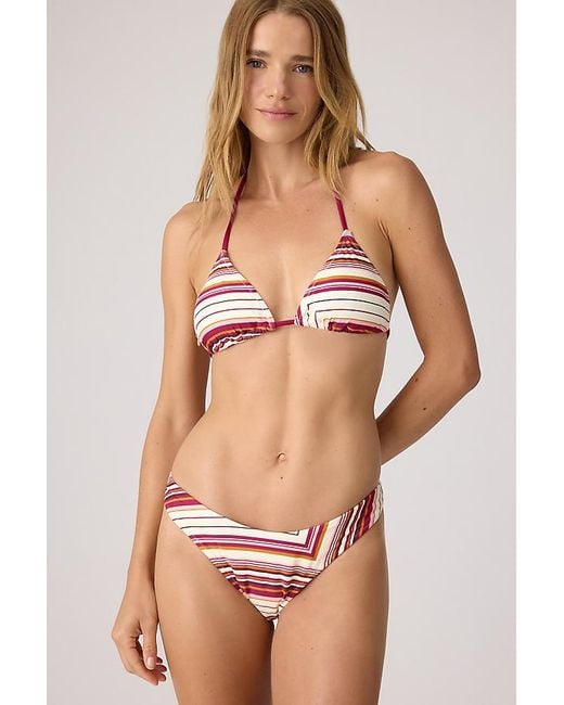 Rhythm Purple Ace Stripe High-Cut Bikini Bottoms