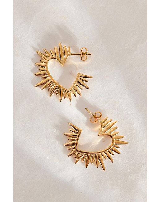 Rachel Jackson Natural Plated Electric Love Heart Hoop Earrings