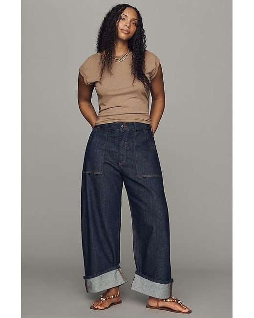Pilcro Blue The Kayden Carpenter Barrel Jeans By
