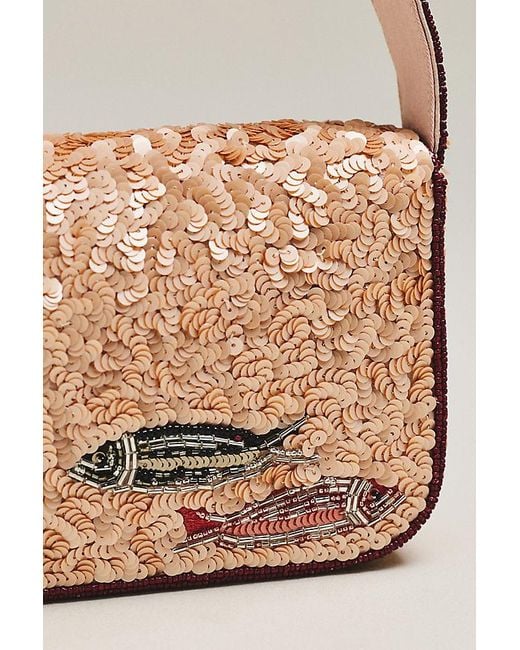 By Anthropologie Brown The Fiona Beaded Bag: Icon Edition