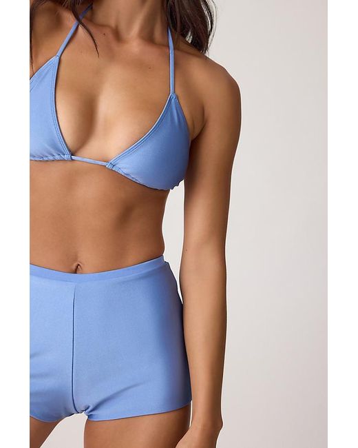 Faithfull The Brand Blue Rocio Boyshort Bikini Bottoms