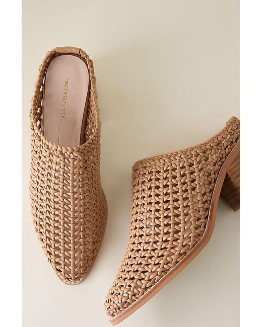 INTENTIONALLY ______ Natural Caps Woven Heeled Mules
