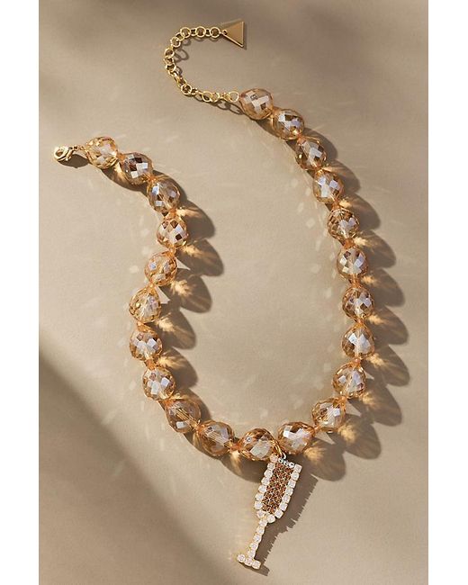 By Anthropologie Natural Festive Beaded Drink Charm Necklace