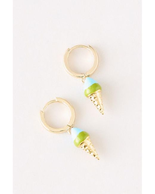 By Anthropologie Metallic Ice Cream Huggie Hoop Earrings