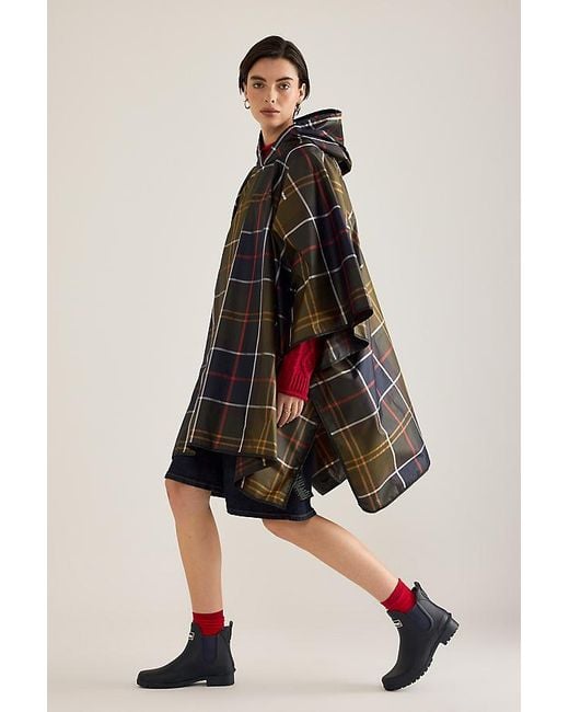 Barbour Blue Tartan Showerproof Poncho