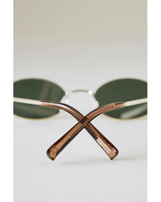 Le Specs Metallic Love Train Oval Sunglasses
