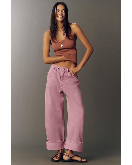 Pilcro Purple Kayden Regenerative Cotton Carpenter Barrel Jeans By