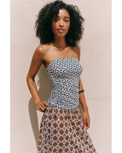 Celandine Brown Tile Mesh Top