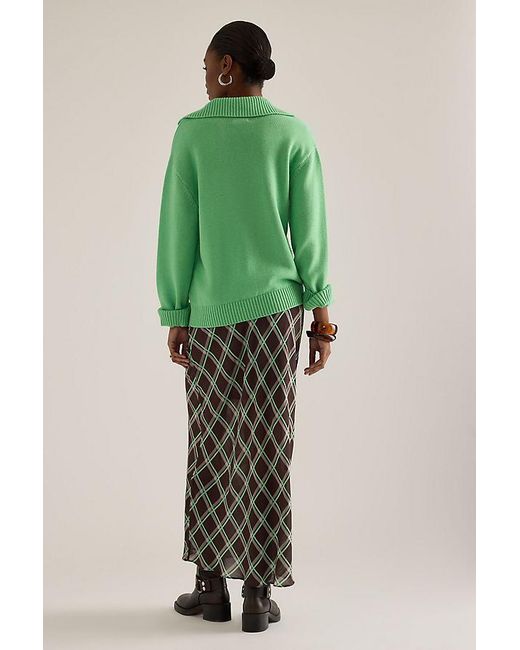 ALIGNE Green Judith Wool-Blend Polo Jumper