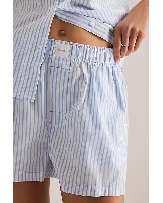 Calvin Klein Blue Poplin Boxer Shorts