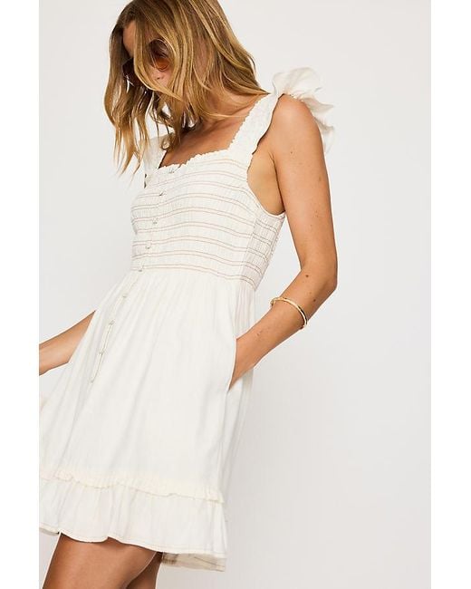 By Anthropologie White The Peregrine Denim Mini Dress