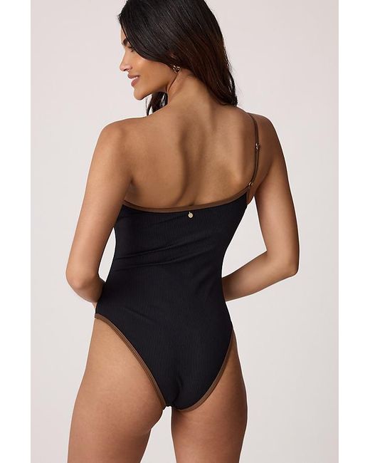 Rhythm Black Lily Contrast One-Shoulder One-Piece Swimsuit