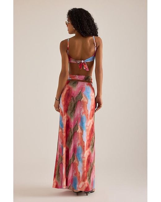 Sea Level Red Cabo Ring Cover-Up Skirt