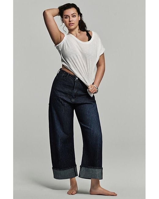 Pilcro Blue The Kayden High-Rise Carpenter Barrel Jeans By