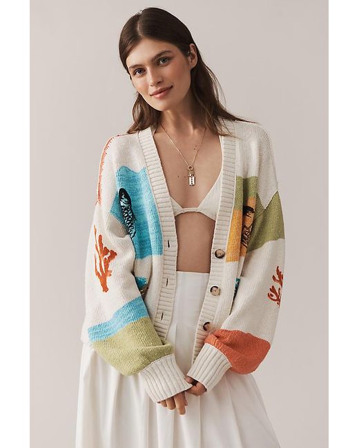 Pilcro Multicolor Icon Graphic Cardigan