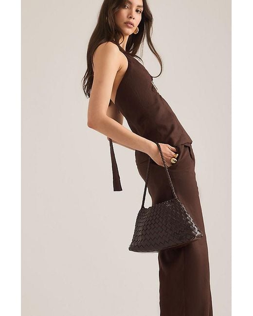 Bardot Brown Cavarly Linen Halter Top