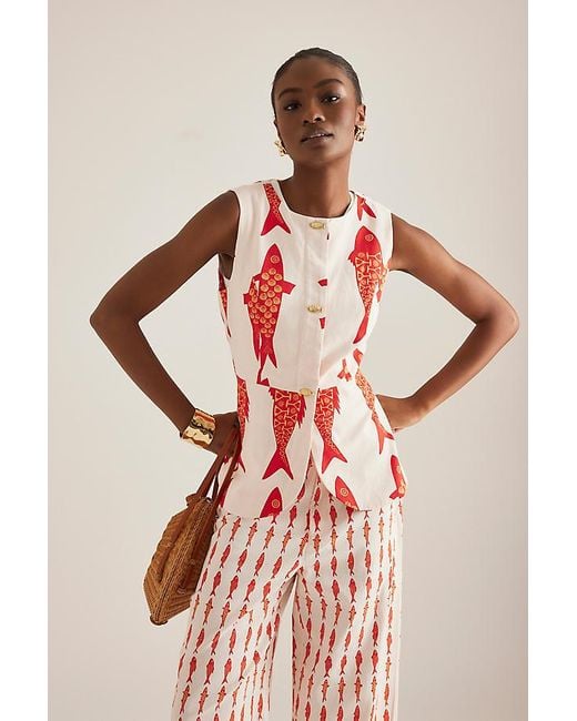 Never Fully Dressed Red Marina Sol Waistcoat