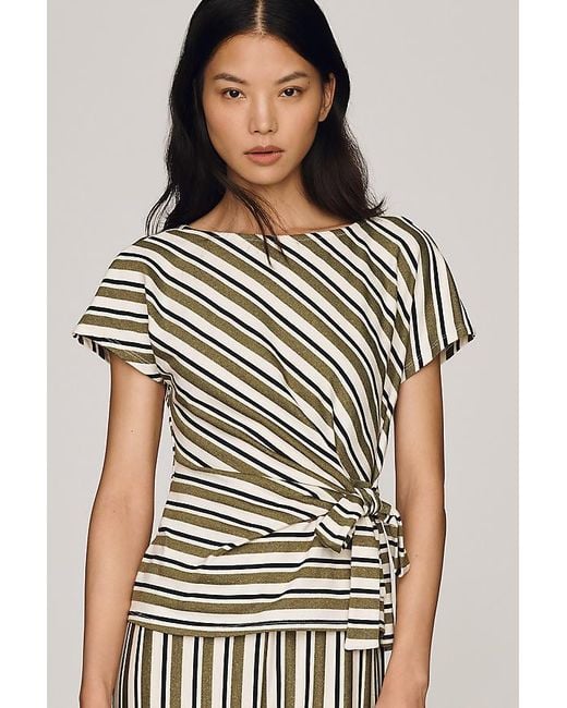 Maeve Brown Waisted Wrap Top