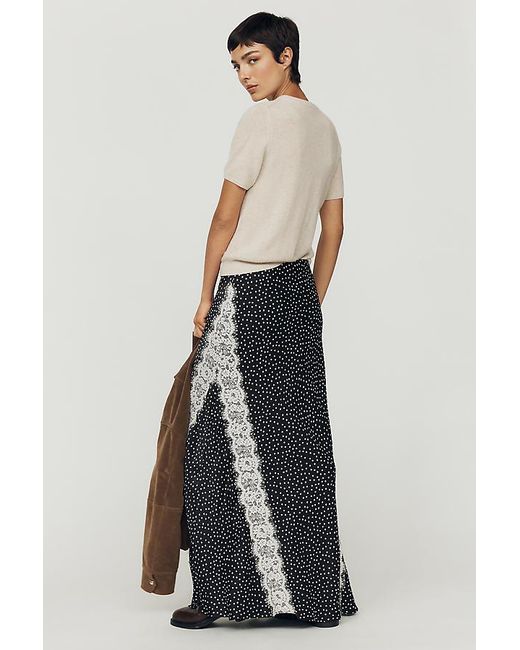 By Anthropologie Multicolor The Tilda Lace-Trim Maxi Slip Skirt