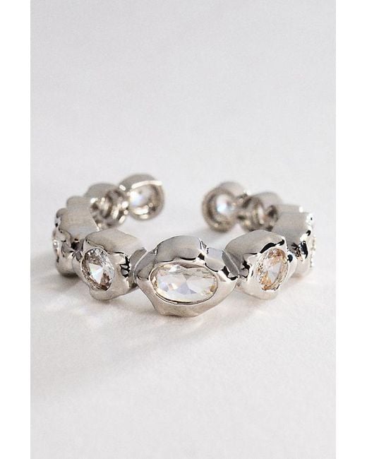 By Anthropologie Metallic Molten Crystal Ring