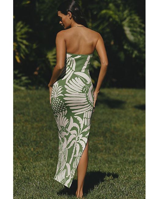 Celandine Green Knit Strapless Dress