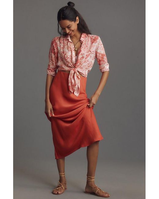 Pilcro Red The Romy Relaxed Shirt