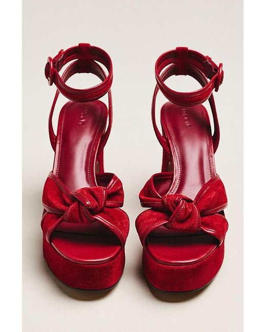 Maeve Red Platform Knot Heels