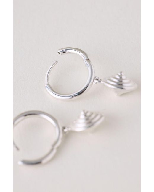 Rachel Jackson Natural Sterling Evolve Cone Huggie Hoop Earrings