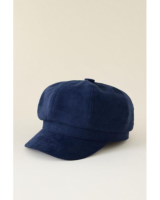 By Anthropologie Blue Faux-Suede Baker Boy Hat