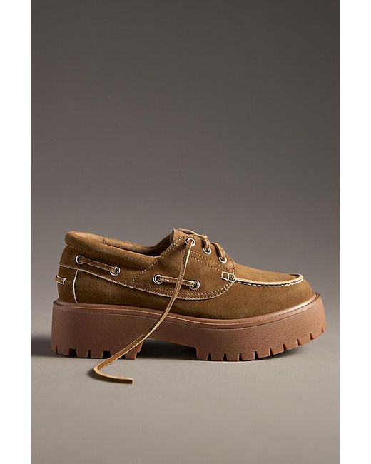 Jeffrey Campbell Gray Crushed-T Lug Platform Boat Shoes