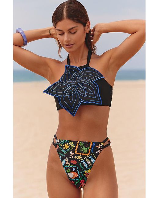 Celandine Blue Side-String Bikini Bottoms