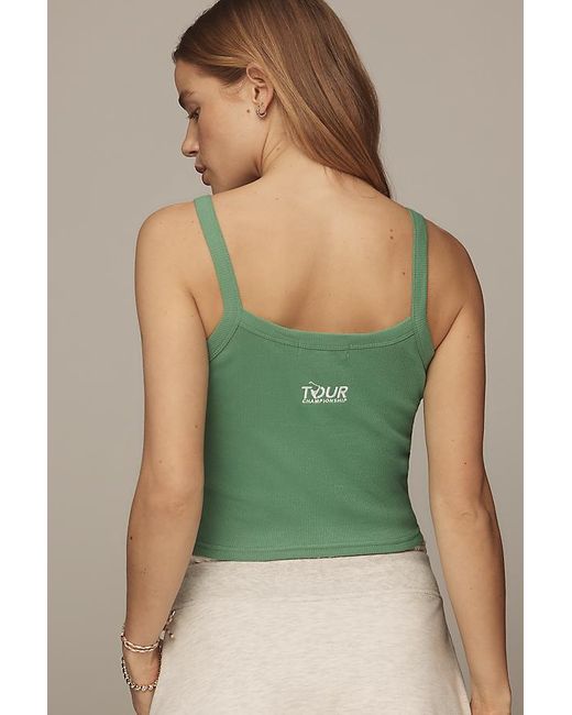 The Forecast Agency Green Printed Scoop Tank Top