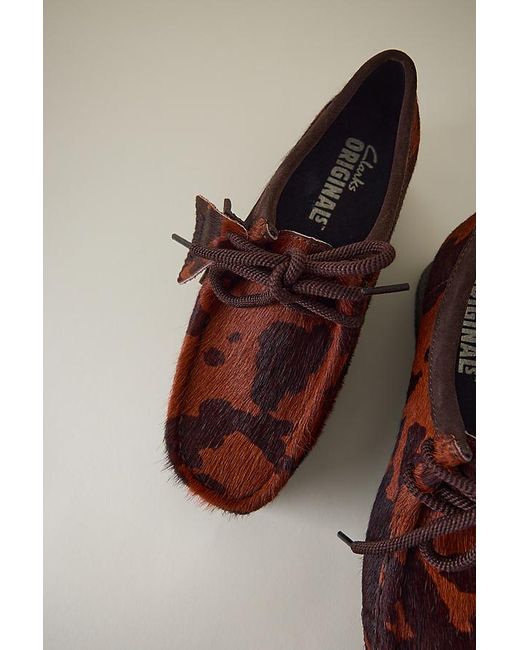 Clarks Brown Clarks Wallabee Cow Print Shoes