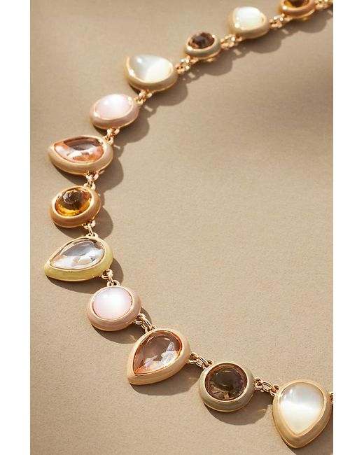 By Anthropologie Natural Colourful Enamel Gem Necklace