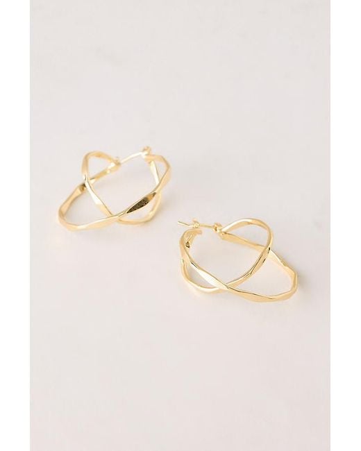 Anthropologie Natural Twist Hoop Earrings