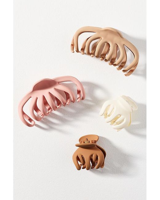 By Anthropologie Pink Octopus Hair Claw Clips, Set Of 4